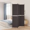 3-Panel Room Divider Brown 150×220 cm Fabric