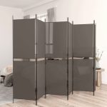 6-Panel Room Divider Anthracite 300×220 cm Fabric