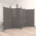 4-Panel Room Divider Anthracite 346×180 cm Fabric