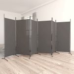 6-Panel Room Divider Anthracite 520×180 cm Fabric