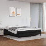 Box Spring Bed Frame Black 180×200 cm Super King Faux Leather