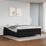 Box Spring Bed Frame Black 180×200 cm Super King Faux Leather