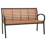 Garden Bench Black and Brown 116 cm Steel and WPC