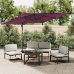 Cantilever Umbrella with Aluminium Pole Bordeaux Red 400×300 cm