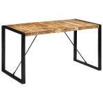 Dining Table 140x70x75 cm Solid Rough Wood Mango