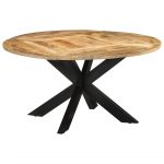 Dining Table Ø150×76 cm Solid Rough Wood Mango